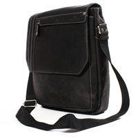 THE ISO UPRIGHT LEATHER MESSENGER BAG In Black by Adventure Avenue