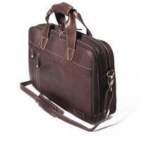 THE CLERK TWIN HANDLE BRIEFCASE In Dark Brown by Adventure Avenue