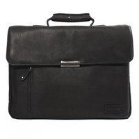 THE BARRISTER FLAPOVER BRIEFCASE In Black by Adventure Avenue