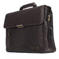 THE BARRISTER FLAPOVER BRIEFCASE In Dark Brown by Adventure Avenue