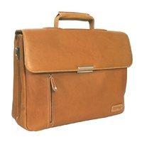 the barrister flapover briefcase in tan by adventure avenue