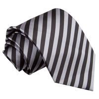 thin stripe black grey tie