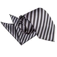 Thin Stripe Black & Grey Tie 2 pc. Set