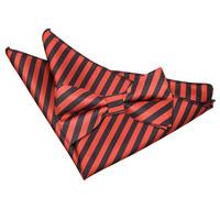 thin stripe black red bow tie 2 pc set
