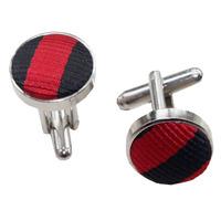 Thin Stripe Black & Red Cufflinks