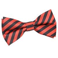 Thin Stripe Black & Red Pre-Tied Bow Tie