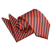 Thin Stripe Black & Red Tie 2 pc. Set