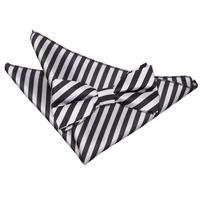 Thin Stripe Black & Silver Bow Tie 2 pc. Set