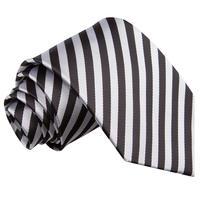 Thin Stripe Black & Silver Tie