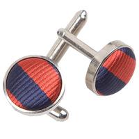 Thin Stripe Navy Blue & Red Cufflinks