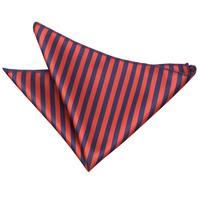 Thin Stripe Navy Blue & Red Handkerchief / Pocket Square
