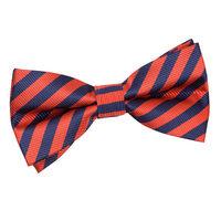 Thin Stripe Navy Blue & Red Pre-Tied Bow Tie