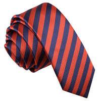 thin stripe navy blue red skinny tie