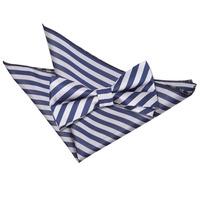 Thin Stripe Navy Blue & Silver Bow Tie 2 pc. Set