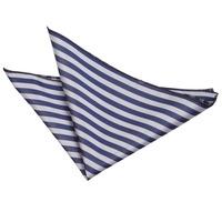 thin stripe navy blue silver handkerchief pocket square