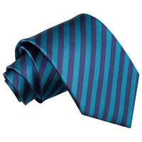 thin stripe navy blue teal tie