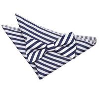 Thin Stripe White & Navy Blue Bow Tie 2 pc. Set