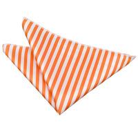 Thin Stripe White & Orange Handkerchief / Pocket Square