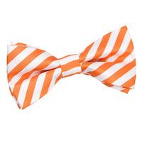Thin Stripe White & Orange Pre-Tied Bow Tie
