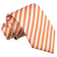 Thin Stripe White & Orange Tie
