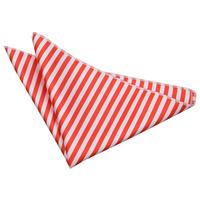 Thin Stripe White & Red Handkerchief / Pocket Square