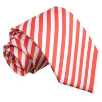 Thin Stripe White & Red Tie
