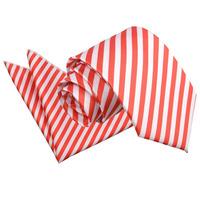 Thin Stripe White & Red Tie 2 pc. Set