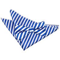Thin Stripe White & Royal Blue Bow Tie 2 pc. Set