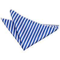 Thin Stripe White & Royal Blue Handkerchief / Pocket Square