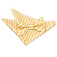 Thin Stripe White & Yellow Bow Tie 2 pc. Set
