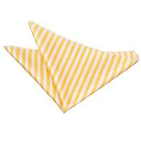 Thin Stripe White & Yellow Handkerchief / Pocket Square