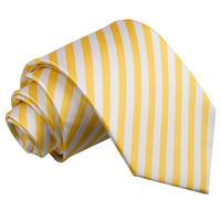 Thin Stripe White & Yellow Tie