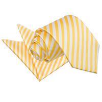 Thin Stripe White & Yellow Tie 2 pc. Set
