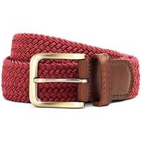 The Idle Man Elastic Weave Belt Burgundy men\'s Belt in red