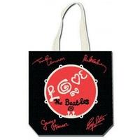 the beatles love drum with signatures tote bag