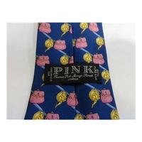 Thomas Pink Silk Tie Blue With Fun Fishing Tackle Design