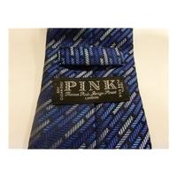 Thomas Pink Silk Tie Blue Geometric Design