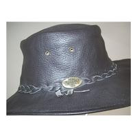 The Australian Bush Hat Co. Black Leather Hat Size XL