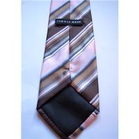 Thomas Nash Browns and Pinks Striped Luxury Tie