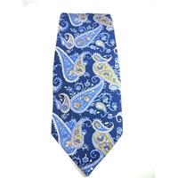 The Savile Row Company Designer Blue Paisley Silk Tie
