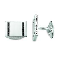 thomas sabo silver rectangle black cz lines cufflinks mk50 041 11