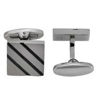 thomas henry matte square black lines cufflinks scuff6305