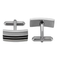 Thomas Henry Matte Black Lines Cufflinks SCUFF6252-D-01