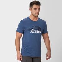 the north face mens mountain line tee blue blue