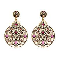 The Diamond Circular Hollow Beads Retro Wind Zinc Alloy Earrings Cremation Jewelry