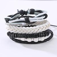 The New Vintage Cowhide Ancient Hand Woven Bracelet Cortical Layers Hand Rope Men\'s Bracelet Adjustable Size048