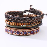 The New Vintage Cowhide Ancient Hand Woven Bracelet Cortical Layers Hand Rope Men\'s Bracelet Adjustable Size045