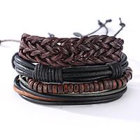 The New Vintage Cowhide Ancient Hand Woven Bracelet Cortical Layers Hand Rope Men\'s Bracelet Adjustable Size037