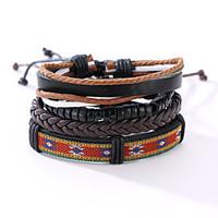 The New Vintage Cowhide Ancient Hand Woven Bracelet Cortical Layers Hand Rope Men\'s Bracelet Adjustable Size038