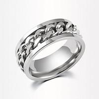 The Fashion Stainless Steel Chain Rotatable Ring Promis rings for couples